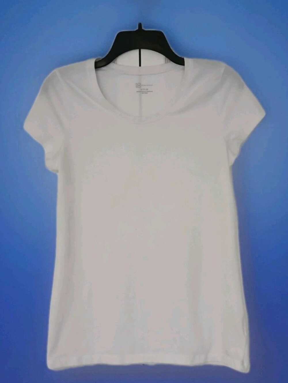 No Boundaries Size L (11-13) Juniors T-shirt Crisp White Short Sleeve Ladies Cut